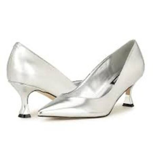 Nine West Ariella Silver Heels - Picture 1 of 6